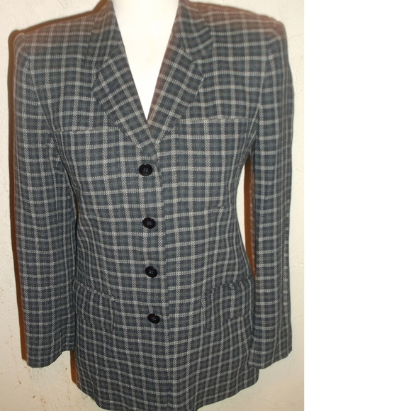 Jones New York Petite Black White Check Blazer - Picture 1 of 5